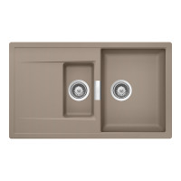 MOND150TWIL Chiuveta bucatarie Schock Mono D-150 Cristadur Green Line Twilight 860 x 510 mm, compozit granit, reversibila, montare pe blat, gri taupe MOND150TWIL imagine 28147