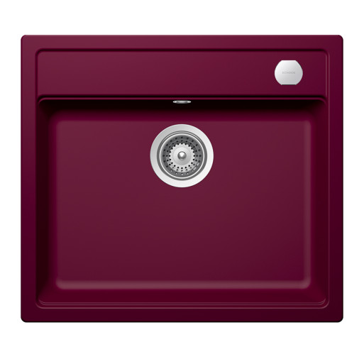 MONN100BERRSA Chiuveta bucatarie Schock Mono N-100 Cristadur Berry 570 x 510 mm cu sifon automat, compozit granit, montare pe blat, purpuriu roz -  SCHOCK MONN100BERRSA imagine