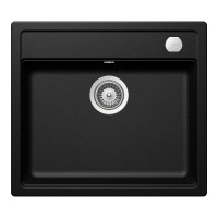 MONN100MAGMSA Chiuveta bucatarie Schock Mono N-100 Cristadur Magma 570 x 510 mm cu sifon automat, granit, montare pe blat, negru metalizat MONN100MAGMSA imagine 28165