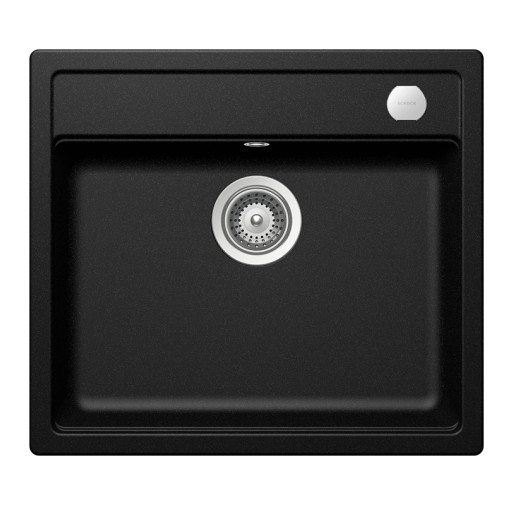 MONN100MAGMSA Chiuveta bucatarie Schock Mono N-100 Cristadur Magma 570 x 510 mm cu sifon automat, granit, montare pe blat, negru metalizat -  SCHOCK MONN100MAGMSA imagine