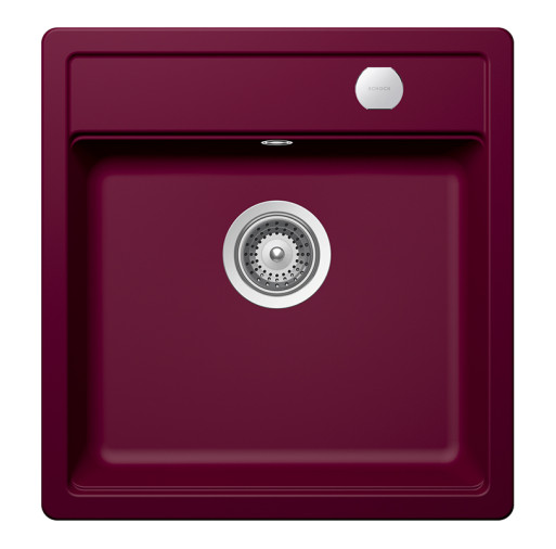 MONN100SBERRSA Chiuveta bucatarie Schock Mono N-100S Cristadur Berry 490 x 510 mm cu sifon automat, compozit granit, montare pe blat, purpuriu roz -  SCHOCK MONN100SBERRSA imagine