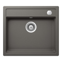 MONN100SILVSA Chiuveta bucatarie Schock Mono N-100 Cristadur Silverstone 570 x 510 mm cu sifon automat, granit, montare pe blat, gri inchis MONN100SILVSA imagine 28168