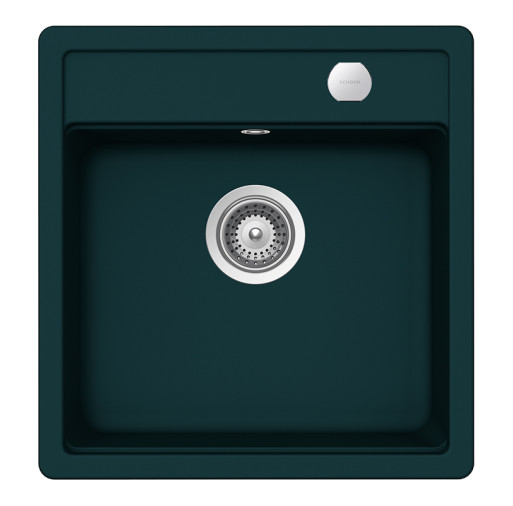 MONN100SIVYSA Chiuveta bucatarie Schock Mono N-100S Cristadur Green Line Ivy 490 x 510 mm cu sifon automat, compozit granit, montare pe blat, verde inchis intens -  SCHOCK MONN100SIVYSA imagine