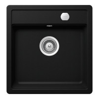 MONN100SPUROSA Chiuveta bucatarie Schock Mono N-100S Cristadur Puro 490 x 510 mm cu sifon automat, granit, montare pe blat, negru intens MONN100SPUROSA imagine 28149
