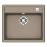 MONN100TWILSA Chiuveta bucatarie Schock Mono N-100 Cristadur Green Line Twilight 570 x 510 mm cu sifon automat, compozit granit, montare pe blat, gri taupe MONN100TWILSA imagine 28173