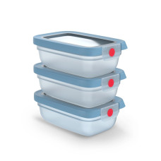 Set de 3 caserole Tefal ONEClick N1230510, 0.3 L, plastic, închidere 100% etanşă, albastru N1230510 imagine 27317