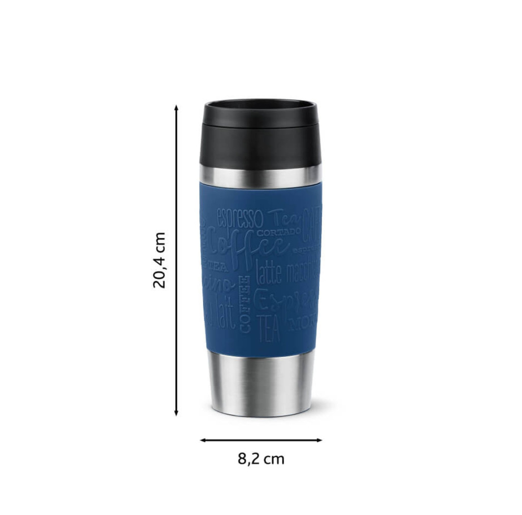 Termos Tefal Travel Mug Classic N2020310, inox, 0.36 L, 100% etanș, functie Quick Press, argintiu & albastru -  Tefal N2020310 imagine 1