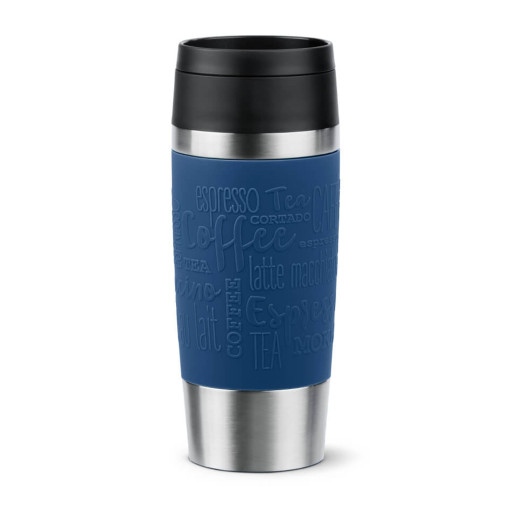 Termos Tefal Travel Mug Classic N2020310, inox, 0.36 L, 100% etanș, functie Quick Press, argintiu & albastru -  Tefal N2020310 imagine