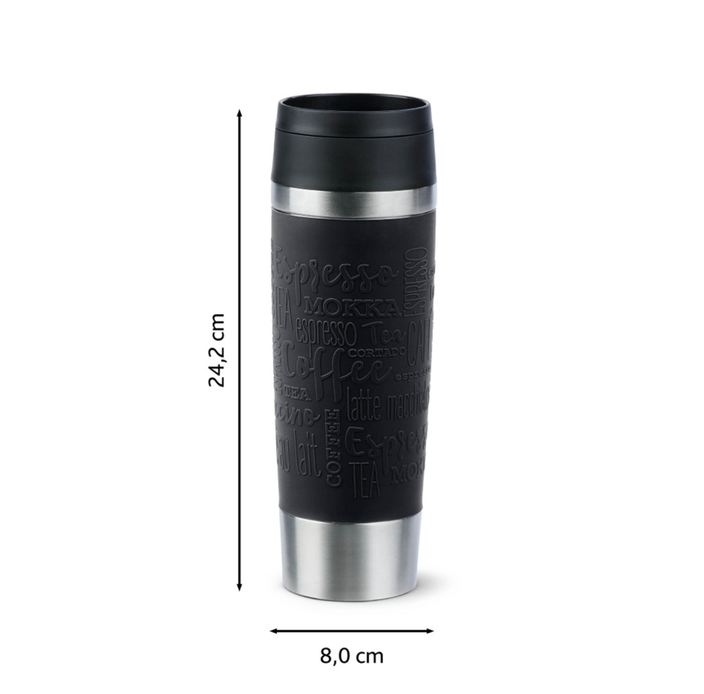 Termos Tefal Travel Mug Classic N2022010, inox, 0.5 L, 100% etanș, functie Quick Press, argintiu & negru -  Tefal N2022010 imagine 1