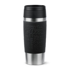 Termos Tefal Travel Mug Classic N2022010, inox, 0.5 L, 100% etanș, functie Quick Press, argintiu & negru N2022010 imagine 27283