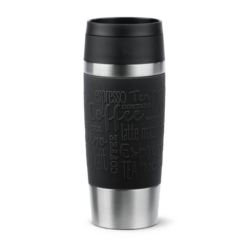 Termos Tefal Travel Mug Classic N2022010, inox, 0.5 L, 100% etanș, functie Quick Press, argintiu & negru -  Tefal N2022010 imagine