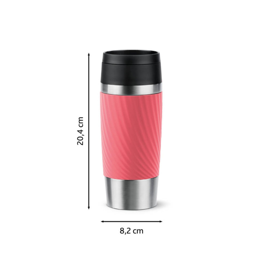 Termos Tefal Travel Mug Classic N2024410, 0.36 L, pastrare la rece 12 ore, pastrare la cald 6 ore, roz & argintiu -  Tefal N2024410 imagine 1