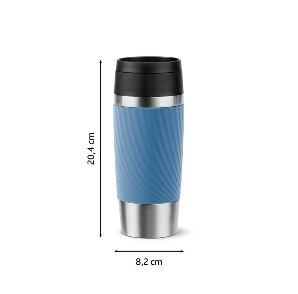 Termos Tefal Travel Mug Classic N2024510, 0.36 L, pastrare la rece 12 ore, pastrare la cald 6 ore, albastru & argintiu -  Tefal N2024510 imagine 1
