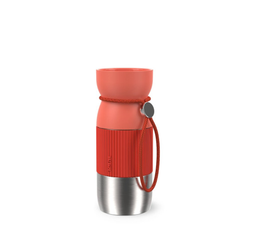 Termos Tefal beYou N2191510, inox, 0.36 L, 100% etanș, capac Quick Press, argintiu & portocaliu -  Tefal N2191510 imagine