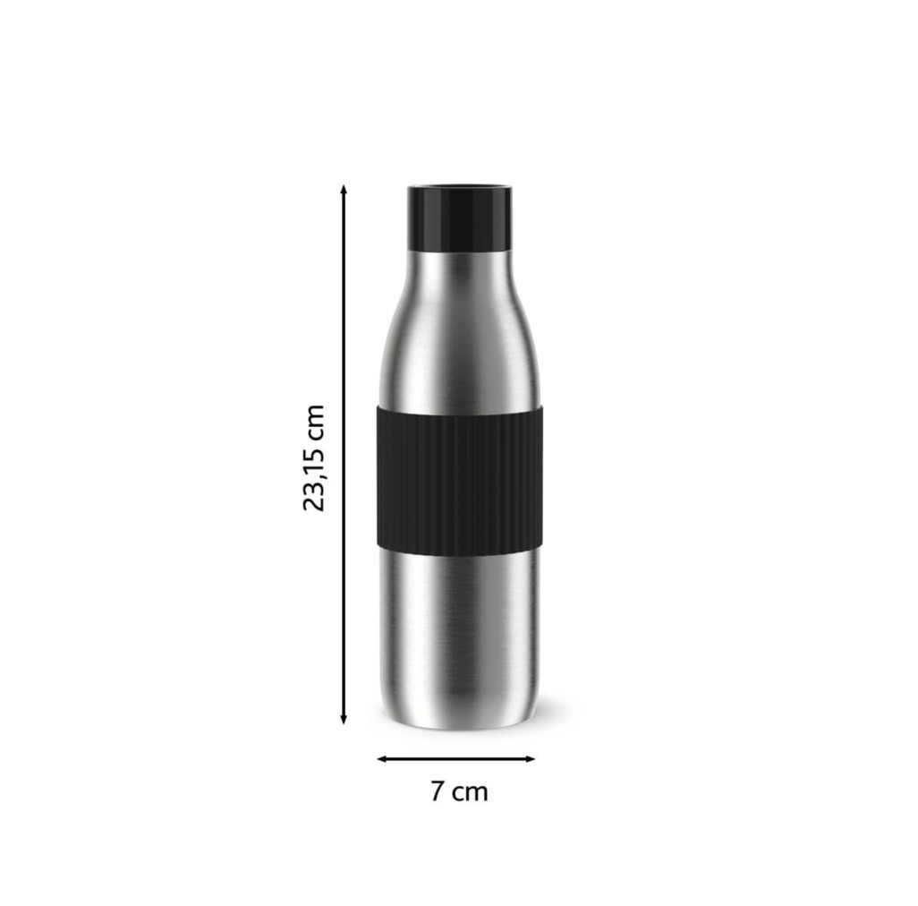 Termos Tefal BluSpin N3113510, inox, 0.7 L, 100% etanș, argintiu & negru -  Tefal N3113510 imagine 1
