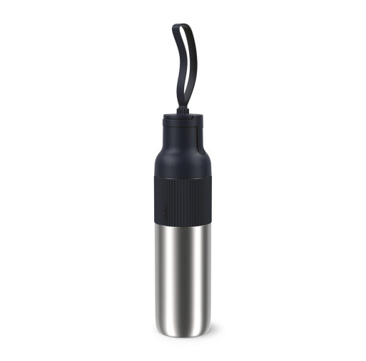 Termos Tefal beYou N3120710, inox, 0.7 L, 100% etanș, capac tip flip, argintiu & negru -  Tefal N3120710 imagine