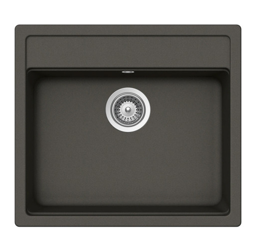 NEMN100ASPH Chiuveta bucatarie Schock Nemo N-100 Cristalite Asphalt 570 x 510 mm, compozit granit, montare pe blat, gri asfalt -  SCHOCK NEMN100ASPH imagine