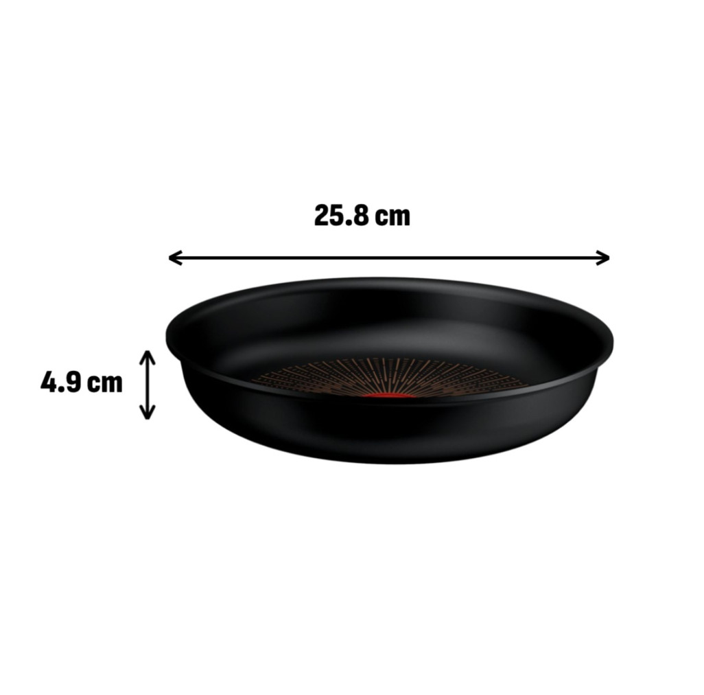 Tigaie Tefal Ingenio Excellence+ P0000424, 24 cm, invelis antiaderent, tehnologie FUSIONCORE, Thermo-Signal™, aluminiu, inductie, negru -  Tefal P0000424  imagine 1