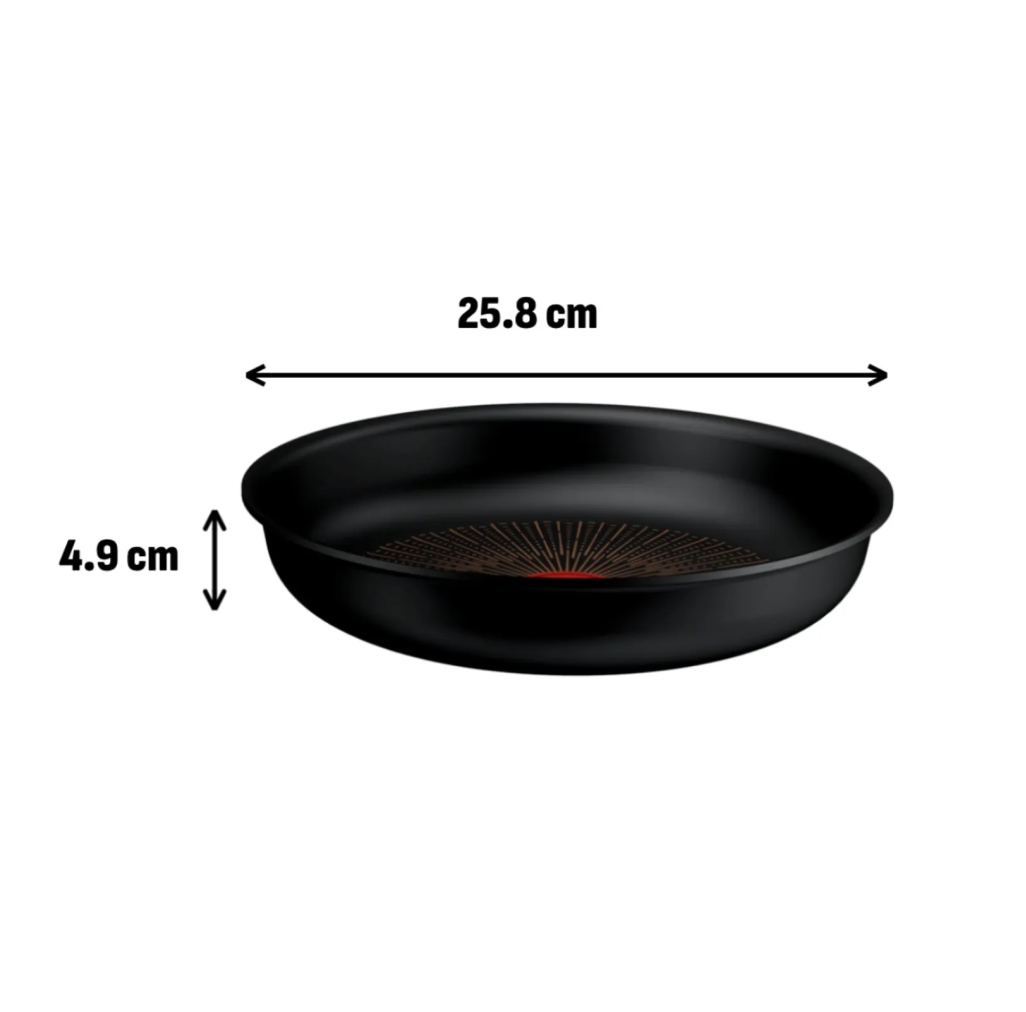 Tigaie Tefal Ingenio Excellence+ P0000524, 26 cm, invelis antiaderent, tehnologie FUSIONCORE, Thermo-Signal™, aluminiu, inductie, negru -  Tefal P0000524 imagine 1