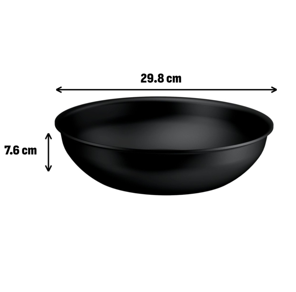 Tigaie wok Tefal Ingenio Excellence+ P0001924, 28 cm, invelis antiaderent, tehnologie FUSIONCORE, Thermo-Signal™, aluminiu, inductie, negru -  Tefal P0001924  imagine 1