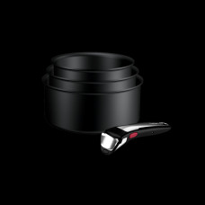 Set 4 piese Tefal Ingenio Excellence+ P0079002, cratita de 16/18/20 cm, maner detasabil, tehnologie FUSIONCORE, Thermo-Signal™, invelis antiaderent, aluminiu. inductie, negru P0079002  imagine 27121
