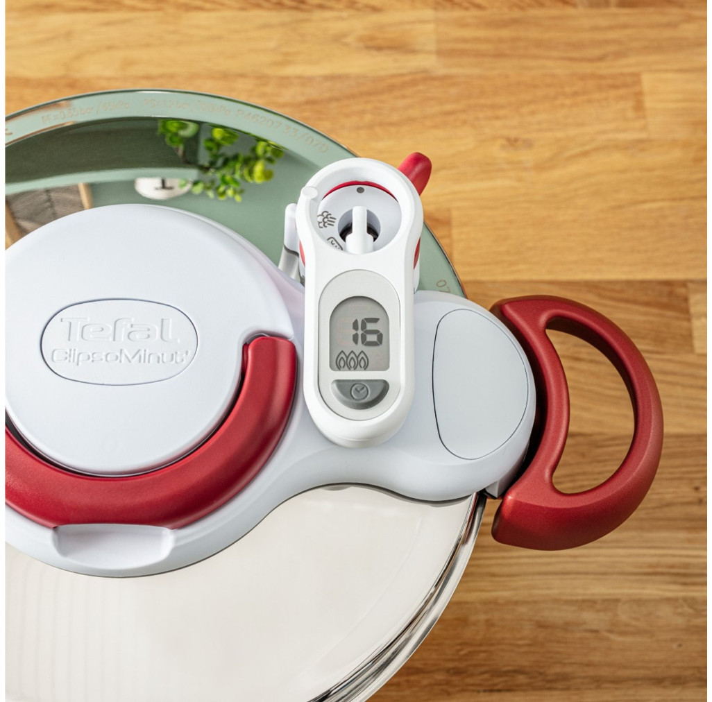Oală sub presiune Tefal ClipsoMinut Perfect P4620733, 6 L, compatibil cu inducția, inox, indicator de presiune, 5 puncte de securitate, argintiu -  Tefal P4620733 imagine 1