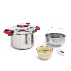Oală sub presiune Tefal ClipsoMinut Perfect P4620733, 6 L, compatibil cu inducția, inox, indicator de presiune, 5 puncte de securitate, argintiu P4620733 imagine 27214