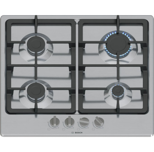 Plită pe gaz Bosch PGP6B5K90 4 zone 60 cm seria 4 Inox - BOSCH PGP6B5K90  imagine