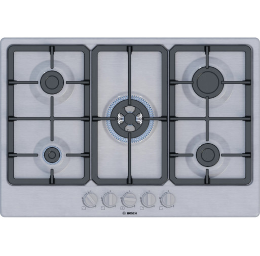 Plită pe gaz Bosch PGQ7B5K90 5 zone 75 cm seria 4 Inox  - BOSCH PGQ7B5K90  imagine