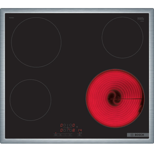 Plita radianta Bosch PKE645BB2E 4 zone de gatit 60 cm seria 4 Negru PKE645BB2E imagine