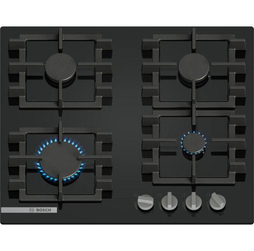 Plită pe gaz Bosch PNN6B6K40  4 zone 60 cm seria 4 Quartz Negru - BOSCH PNN6B6K40   imagine