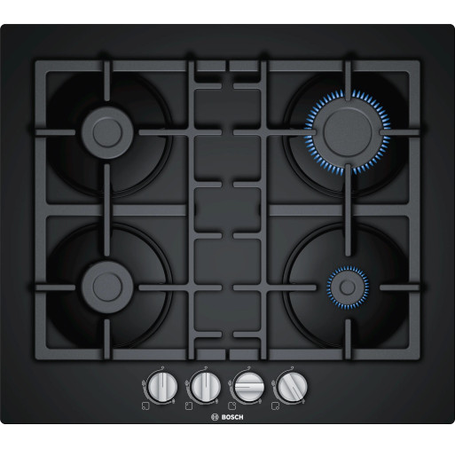 Plită pe gaz Bosch PNP6B6B90 4 zone 60 cm seria 4 Quart Negru - BOSCH PNP6B6B90 imagine