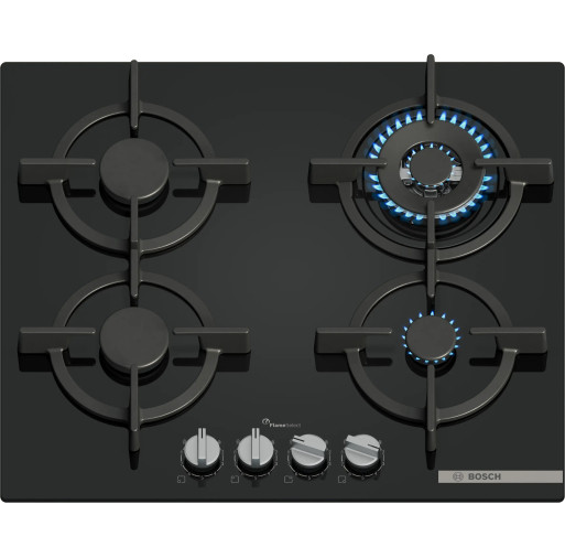 Plită pe gaz Bosch PPH6A6I10 4 zone 60 cm seria 6 Quartz Negru - BOSCH PPH6A6I10 imagine