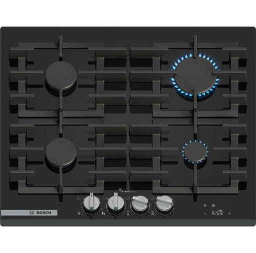 Plită pe gaz Bosch PRP6A6H40 4 zone 60 cm seria 8 Quartz Negru - BOSCH PRP6A6H40  imagine