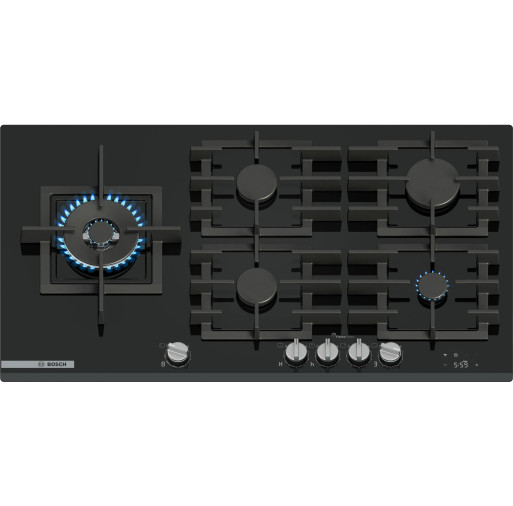 Plită pe gaz Bosch PRS9A6H40 5 zone 90 cm seria 8 Quartz Negru - BOSCH PRS9A6H40  imagine