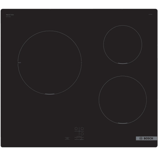Plită cu inducție Bosch PUC611AA5E 3 zone de gatit 60 cm seria 2 Negru  PUC611AA5E imagine