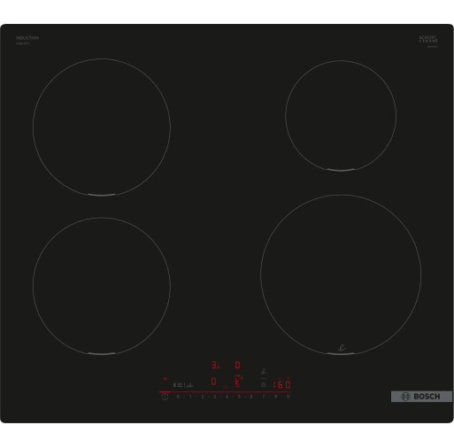 Plită cu inducție Bosch PUE611HC1E 4 zone de gatit 60 cm seria 6 Negru PUE611HC1E imagine