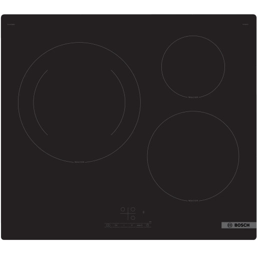 Plita cu inductie Bosch PUJ61RBB5E 3 zone de gatit 60 cm seria 4 Negru PUJ61RBB5E imagine