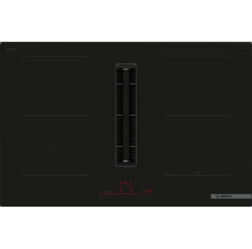 Plita pe inducție cu sistem de ventilare integrat Bosch PVQ811H26E  4 zone de gatit  80 cm seria 6 Negru  PVQ811H26E imagine