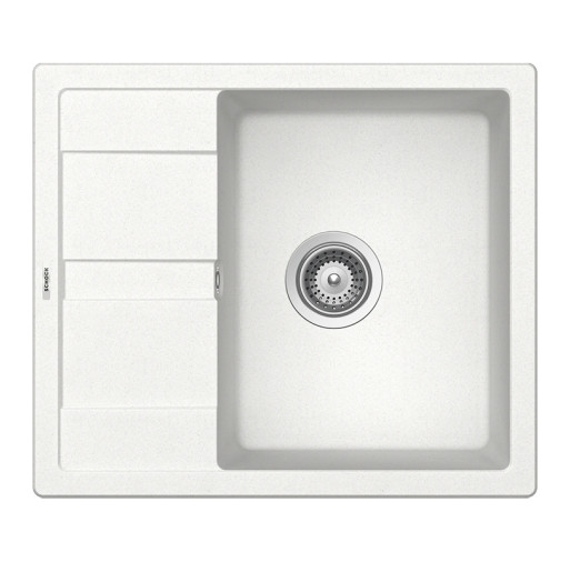 ROND100ALPI Chiuveta bucatarie Schock Ronda D-100 Cristalite Alpina 580 x 500 mm, compozit granit, reversibila, montare pe blat, alb -  SCHOCK ROND100ALPI imagine