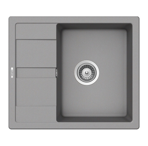 ROND100CROM Chiuveta bucatarie Schock Ronda D-100 Cristalite Croma 580 x 500 mm, compozit granit, reversibila, montare pe blat, gri -  SCHOCK ROND100CROM imagine