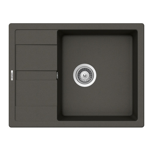 ROND100LASPH  Chiuveta bucatarie Schock Ronda D-100L Cristalite Asphalt 650 x 500 mm, compozit granit, reversibila, montare pe blat, gri asfalt -  SCHOCK ROND100LASPH  imagine