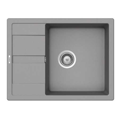 ROND100LCROM Chiuveta bucatarie Schock Ronda D-100L Cristalite Croma 650 x 500 mm, granit, reversibila, montare pe blat, gri -  SCHOCK ROND100LCROM imagine