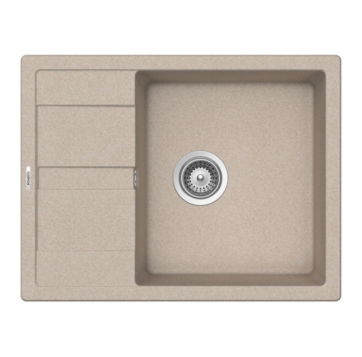 ROND100LSABB Chiuveta bucatarie Schock Ronda D-100L Cristalite Sabbia 650 x 500 mm, compozit granit, reversibila, montare pe blat, nisip -  SCHOCK ROND100LSABB imagine