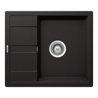 ROND100NERO Chiuveta bucatarie Schock Ronda D-100 Cristalite Nero 580 x 500 mm, granit, reversibila, montare pe blat, negru ROND100NERO imagine 27871