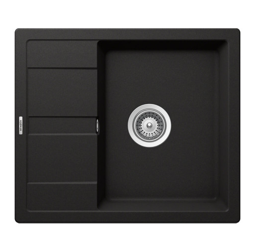 ROND100NERO Chiuveta bucatarie Schock Ronda D-100 Cristalite Nero 580 x 500 mm, granit, reversibila, montare pe blat, negru -  SCHOCK ROND100NERO imagine