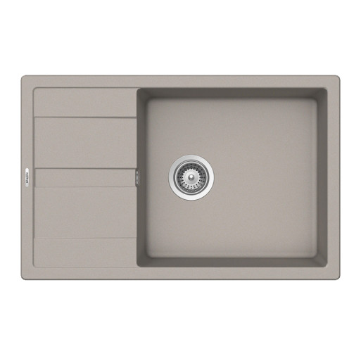 Chiuveta bucatarie Schock Ronda D-100XL Cristalite Concrete 780 x 500 mm, granit, reversibila, montare pe blat, gri beton -  SCHOCK ROND100XLBETO imagine