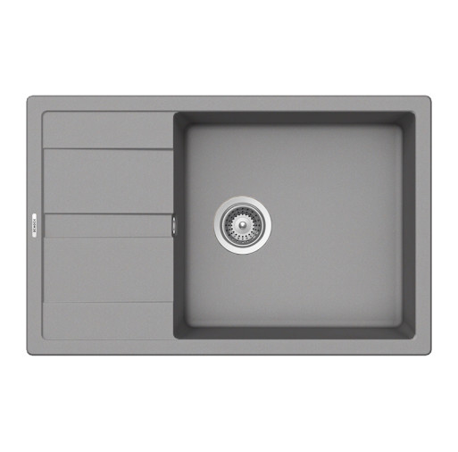 ROND100XLCROM Chiuveta bucatarie Schock Ronda D-100XL Cristalite Croma 780 x 500 mm, granit, reversibila, montare pe blat, gri -  SCHOCK ROND100XLCROM imagine