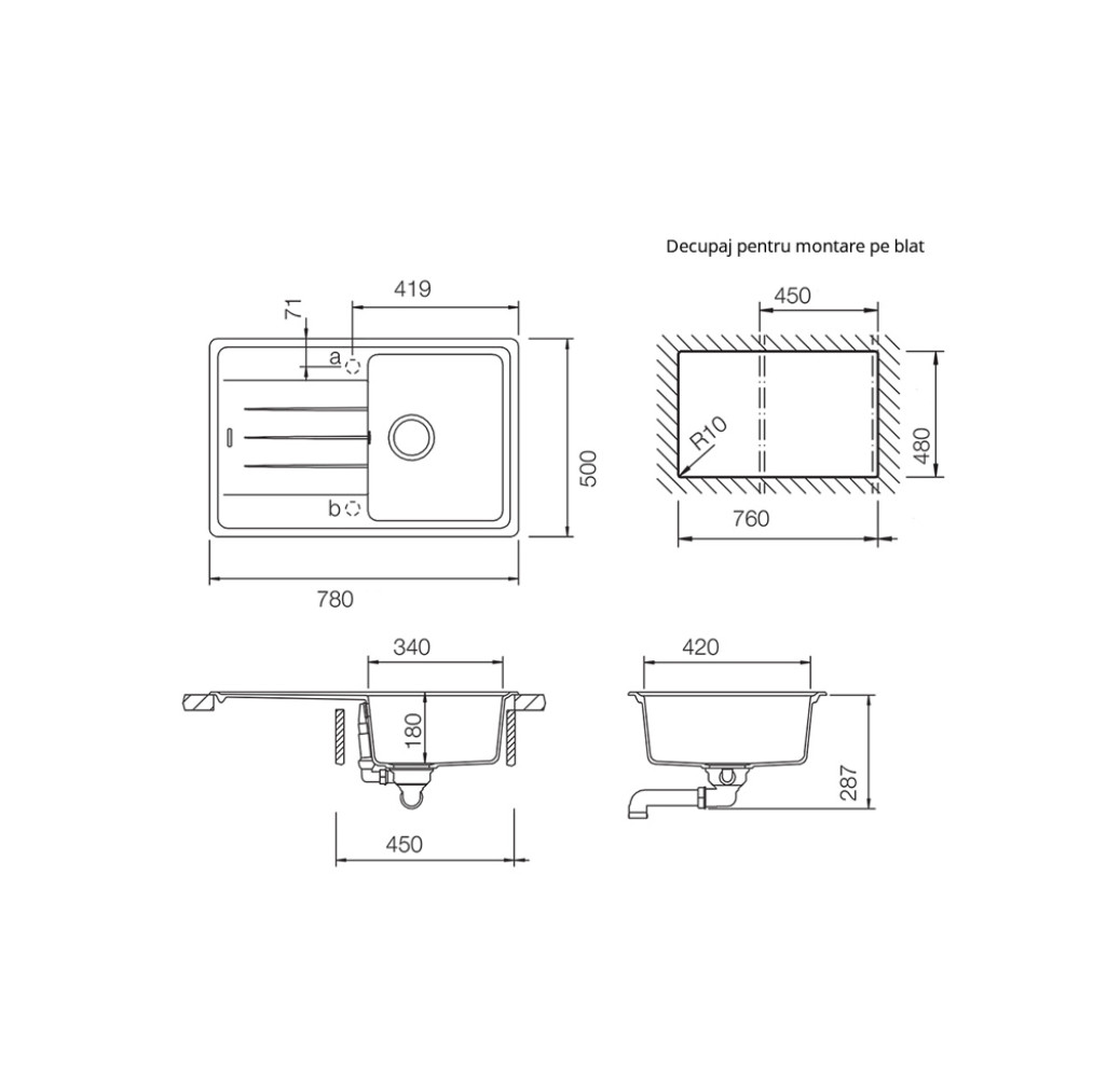 SETED100SEEXNERO Set chiuveta bucatarie Schock Element D-100S 780 x 500 mm si baterie bucatarie Schock Epos Cristalite Nero cu cap extractibil, negru -  Schock SETED100SEEXNERO imagine 1