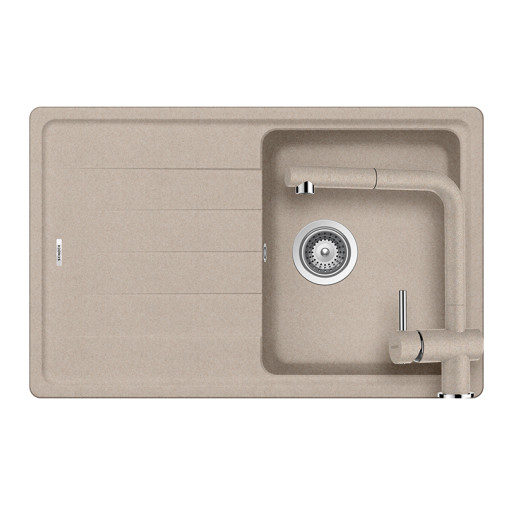 SETED100SEEXSABB Set chiuveta bucatarie Schock Element D-100S 780 x 500 mm si baterie bucatarie Schock Epos Cristalite Sabbia cu cap extractibil, nisip -  Schock SETED100SEEXSABB imagine